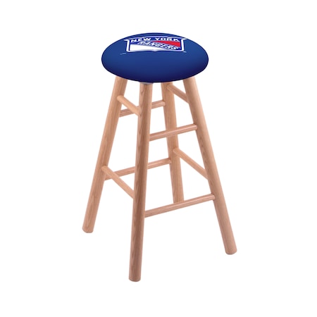 Oak Counter Stool,Natural Finish,New York Rangers Seat